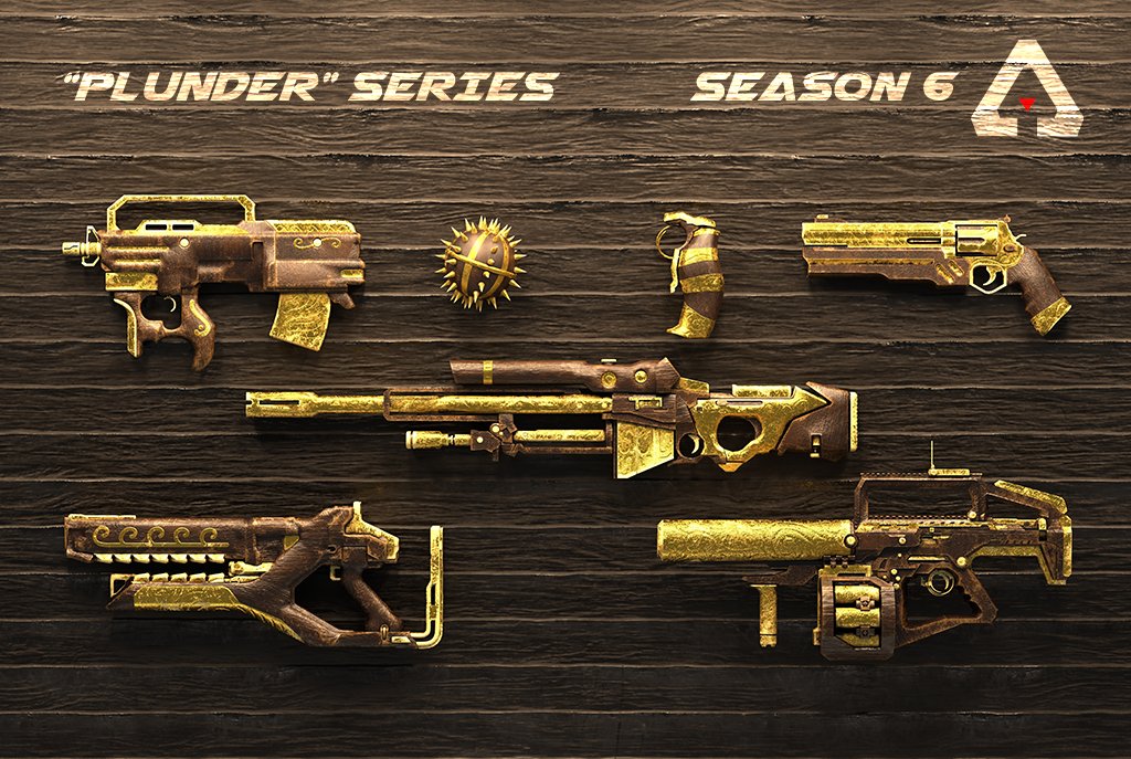 Introducing the "Plunder" series. 7 exclusive skins available to Season 6 pass holder. June 21st, on all platforms.