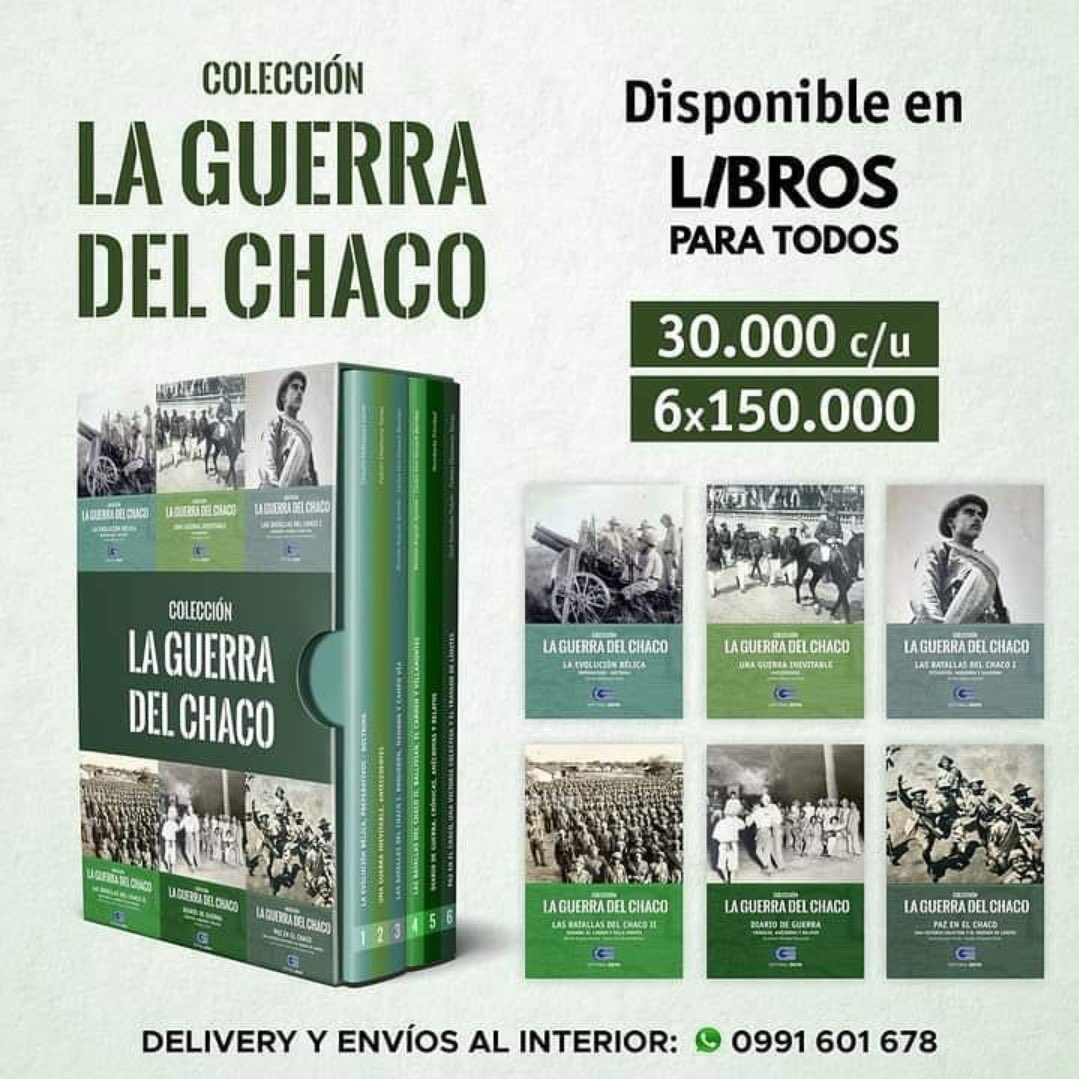 Hoy, en honor a la fecha y a nuestros soldados del Chaco, voy a sortear dos colecciones completas de la Guerra del Chaco, cortesía de <a href="/libroparatodos/">libros para todos</a>. Solo tenes que retuitear y comentar si tuviste algún pariente que fue a la contienda. Sorteo mañana luego del mediodía.