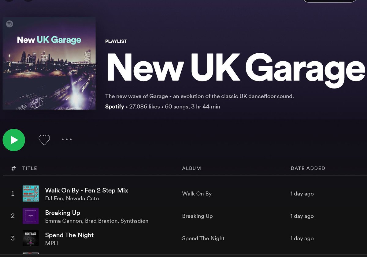 djfen1's tweet photo. Big love to @spotifyuk for some playlist action on my new release with @nevadacatoofficial available now to Stream and download #walkonby #ukgarage #ukhouse #2step #djfen #nevadacato #upcyclerecordings @newstatemusic https://t.co/810FvoTiBb