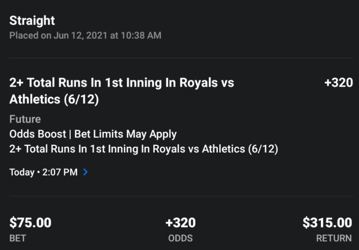 HedgePerfect's tweet image. 🚨🚨#hedgebull alert🚨🚨#theScore is back with another odds boost for the @Royals vs @Athletics game. #hedgeperfect #DraftKings