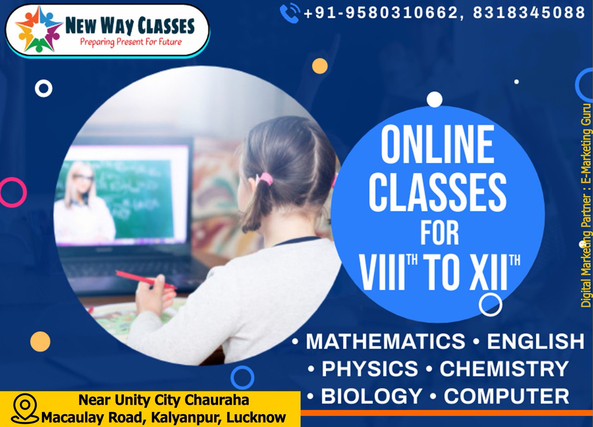 newwayclasses's tweet photo. Join #NewWayClasses
New #Online Batches Available For
#VIIIth to #XIIth (All Board)
Digital Marketing Partner
#EMarketingGuru https://t.co/m1jWDuM1Il