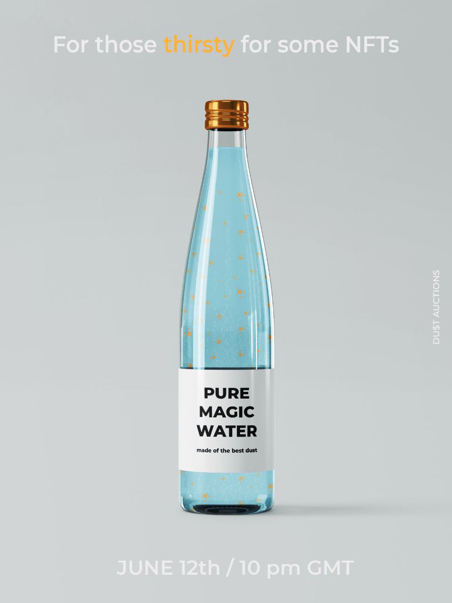dustismagic's tweet image. Thirsty for some NFTs? 

Come join us at the Dust Auctions today in roughly 5 hours for your chance to bid on and win rare and low mint NFTs!! 

t.me/dustauctions

#MagicDust #DustIsMagic #DUST #NFT #NFTS #NFTCommunity #nftcollectors #nftart