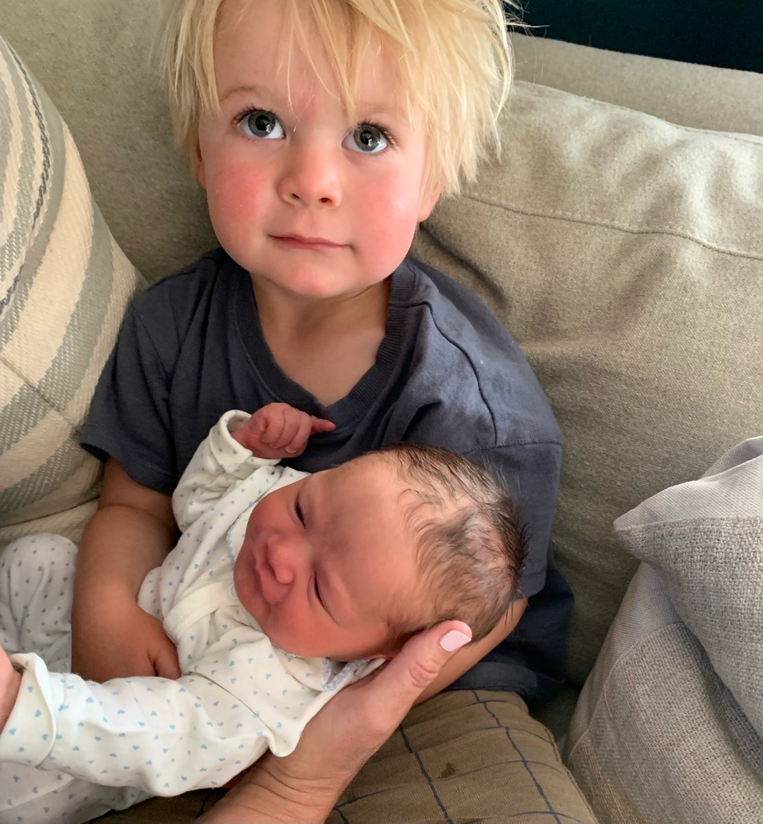 brettrjackson's tweet photo. Our son Wilkes (2 ½) with his new little sister Lily (5 days old) ❤️ https://t.co/IU7kmdXRCV