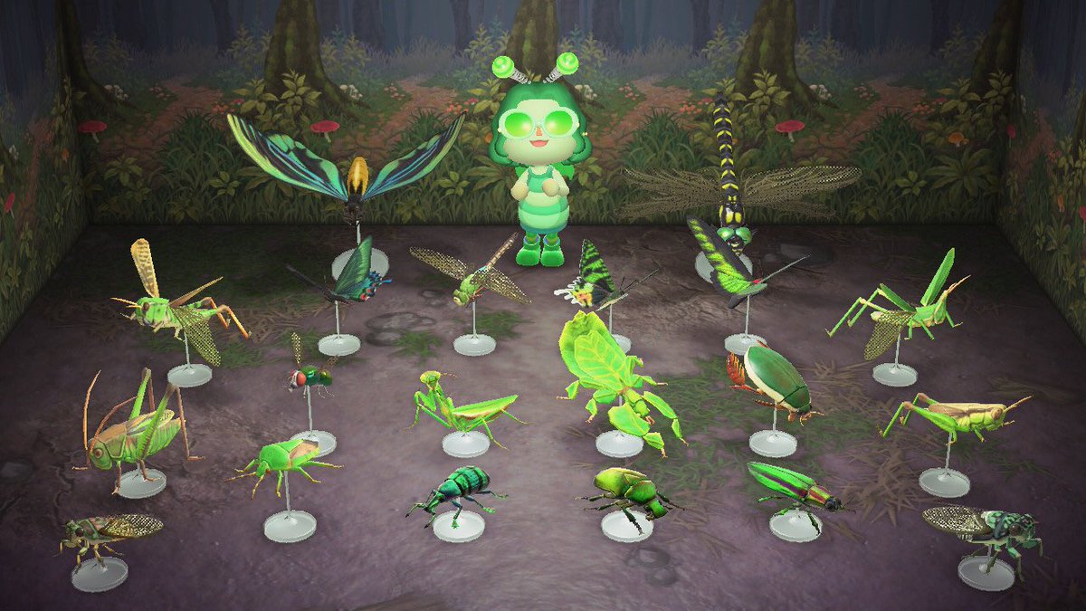 andrahaha's tweet photo. Flick made me ALL the GREEN bugz 💚🪲 #ACNH #ImBug https://t.co/Yy3s76wId3