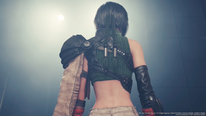 照明が良い感じでなんとなく撮った、後ろ姿がかっこいいユフィ先輩のスクショアップしときます。クリア記念! 