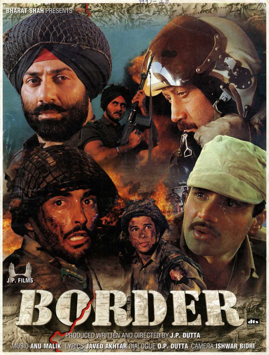 #24YearsOfBorder 13Jun1997
My all time favourite War classic movie by #JPDutta with #SunnyDeol #KuldeepSinghChandpuri 
 #JackieShroff #SunielShetty #AkshayeKhanna #SudeshBerry #Rakhee #PoojaBhatt #Tabu #SharbaniMukherjee #PuneetIssar #KulbhushanKharbanda 
#JavedAkhtar #AnuMalik