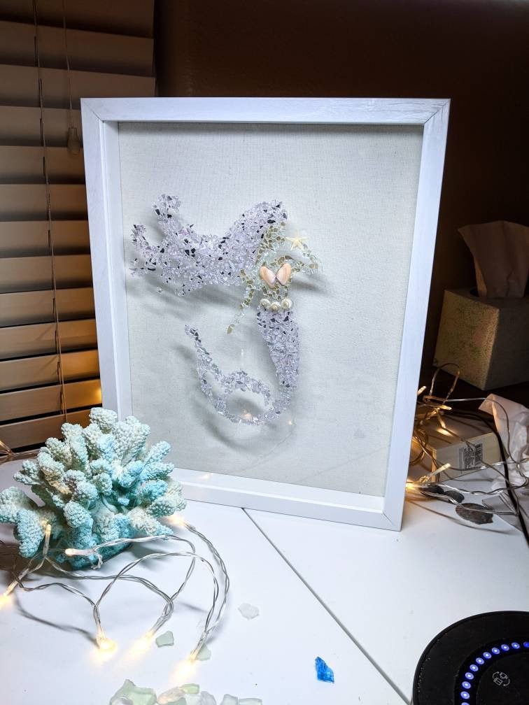 Tipsysailorcre1's tweet photo. Had to bring this back to my #etsy shop just in time for #hotgirlsummer in purple and in teal: Crushed Glass Mermaid on a Shadowbox or as Suncatcher with Real Sea Shells. Wall Decor, Great Gift #crushedglassdecor #mermaid #mermaidhairdontcare https://t.co/boCqGJeWGc https://t.co/ZPweSKfmRj