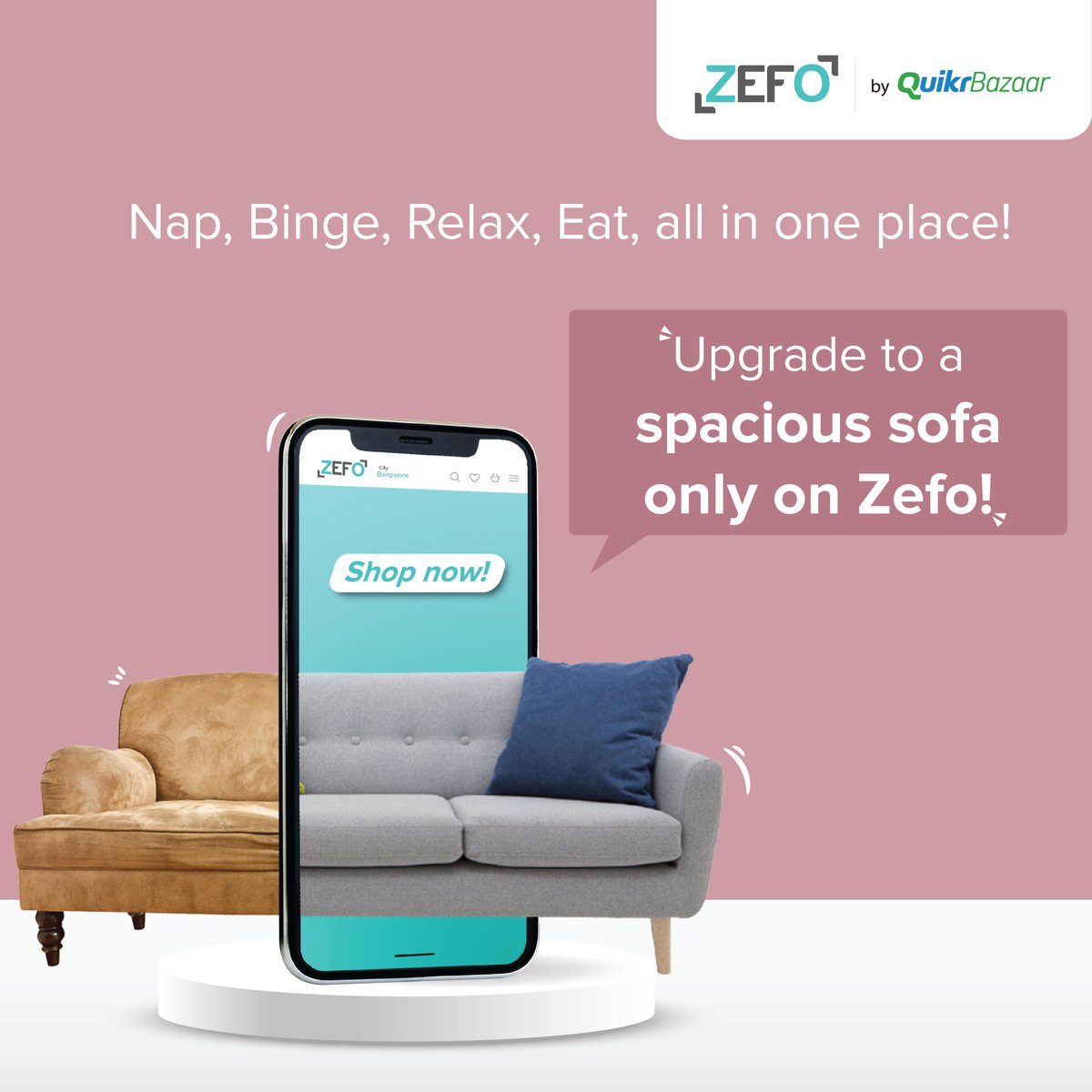 Sofas win all the brownie points for being wholesome. Make the most of your day with the best of comfort by upgrading to a better sofa and you can thank us later! 

bit.ly/TwGoZefoSP

#Zefo #ZefoLove #GenZefo #LatestFurniture #RefurbishedGoods #unboxedproducts #GenZefo