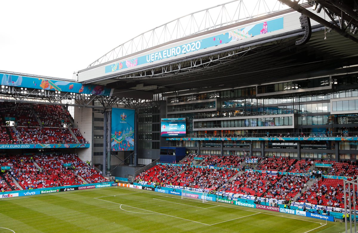 SuperSportTV's tweet photo. Statement from @EURO2020:

"Following the medical emergency involving Denmark's player Christian Eriksen, a crisis meeting has taken place with both teams and match officials. The player has been transferred to the hospital and has been stabilised." https://t.co/mh2Gjqv0qG