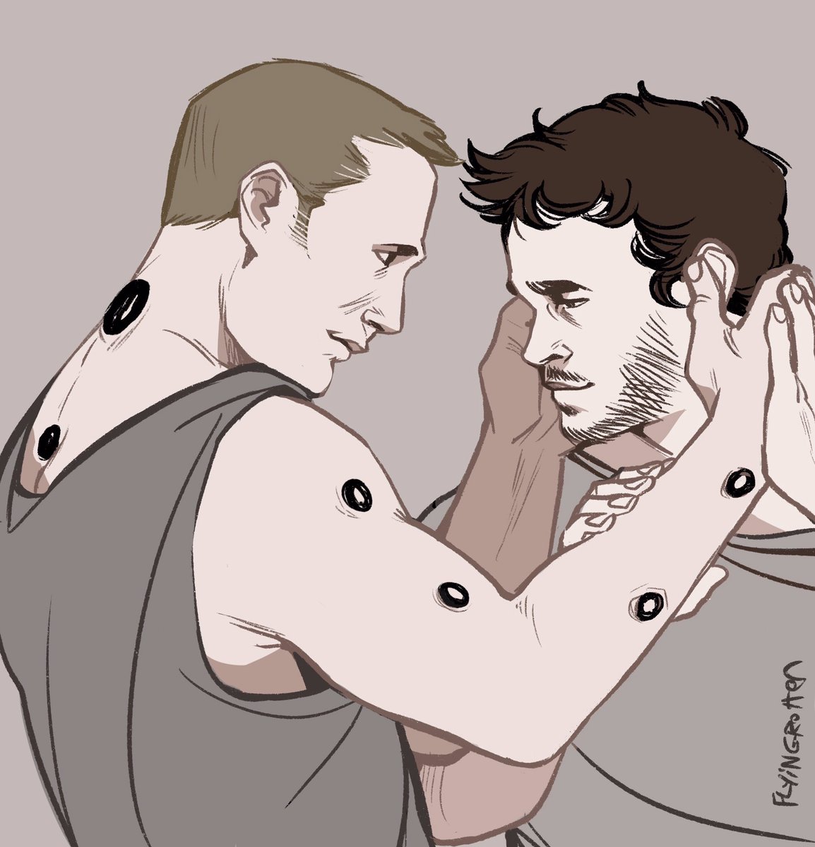 CamilleCailloux's tweet photo. The Matrix AU where Hannibal and Will wake up in the real world after the Fall. They were actually sharing the same pod, which is something that is NOT supposed to happen but the Machines didn’t notice bc Will and Hannibal symbiosis was perfect... https://t.co/gWaQHcrYn3