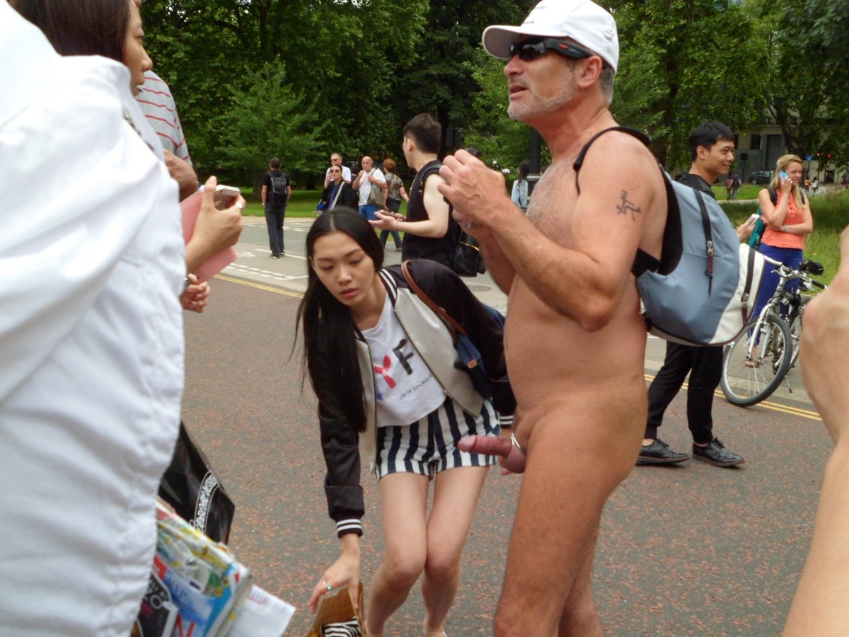 Women love having males exposed naked in public, enjoying in taking pics an...