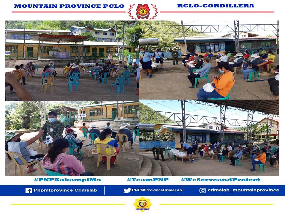 mtprovince_pfu's tweet photo. On June 12,2021 at 10:30AM MPPCLO  personnel  distributed  a total 50 packs  assorted goods  and surgical facemask to selected residents of 
 Supang, Sabangan, Mt Province affected by  COVID 19 pandemic with support of  RAC , RCLO COR. 
#TeamPNP 
#WeServeAndProtect 
#PNPKakampiMo https://t.co/ORUXTnI1rw