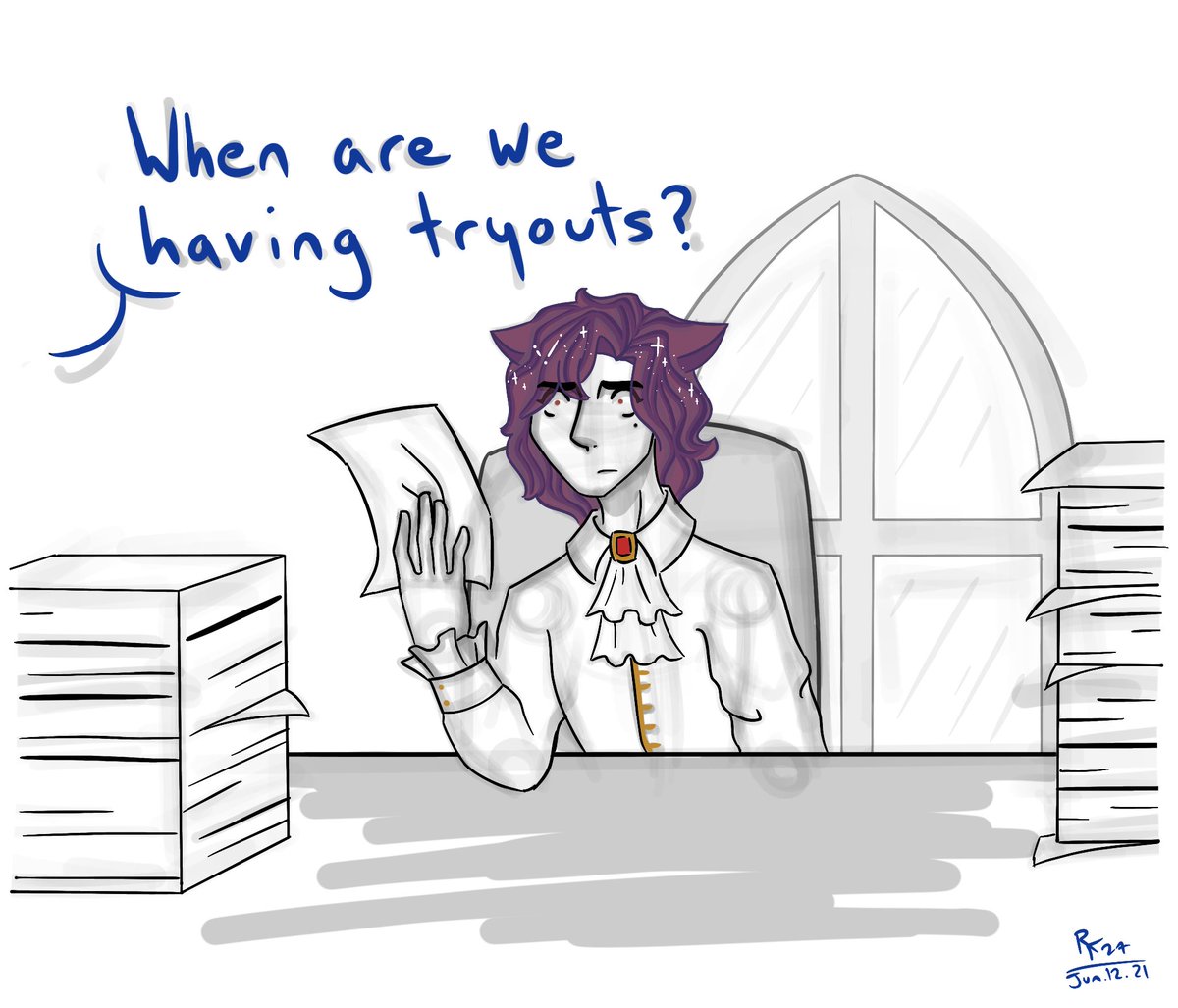 randomfanart27's tweet photo. A couple of athletes bust into @Shmeckdoesstuff ‘s office while she’s in the middle of some paperwork.
#benchtwtacademy #benchtwtacademysports #houseofmemory #dreamsmp https://t.co/yJauhYMuRH