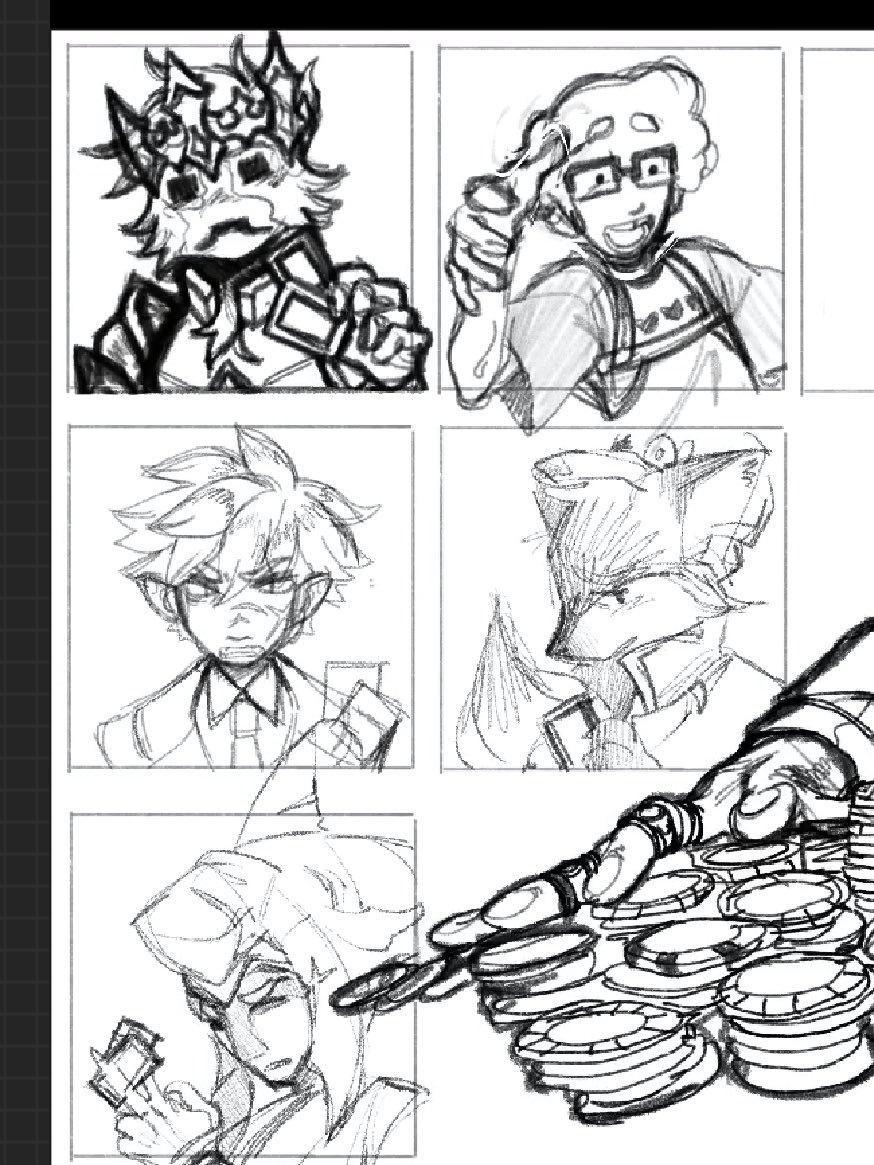 i did a couple of thumbnails for the drawing im working on and….ayo‼️design reveals‼️ 