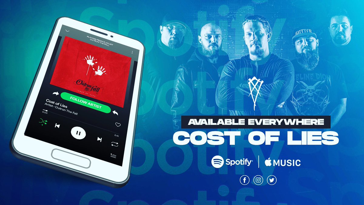 Outrunthefall's tweet image. Our brand new single Cost of Lies available everywhere now!  Check it out!  #newsingle #newsong #costoflies #outrunthefall #kickassmetal