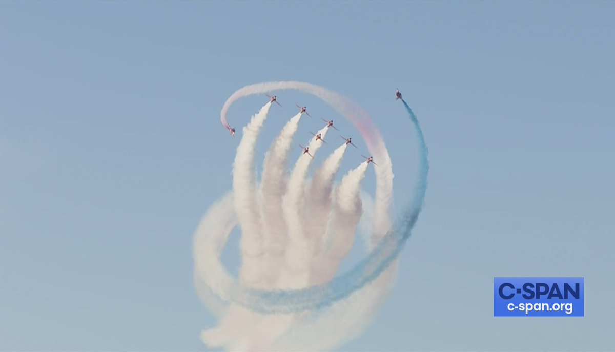 HowardMortman's tweet photo. G-7 Summit: Red Arrows Flypast, Carbis Bay https://t.co/VbBgZPO20K