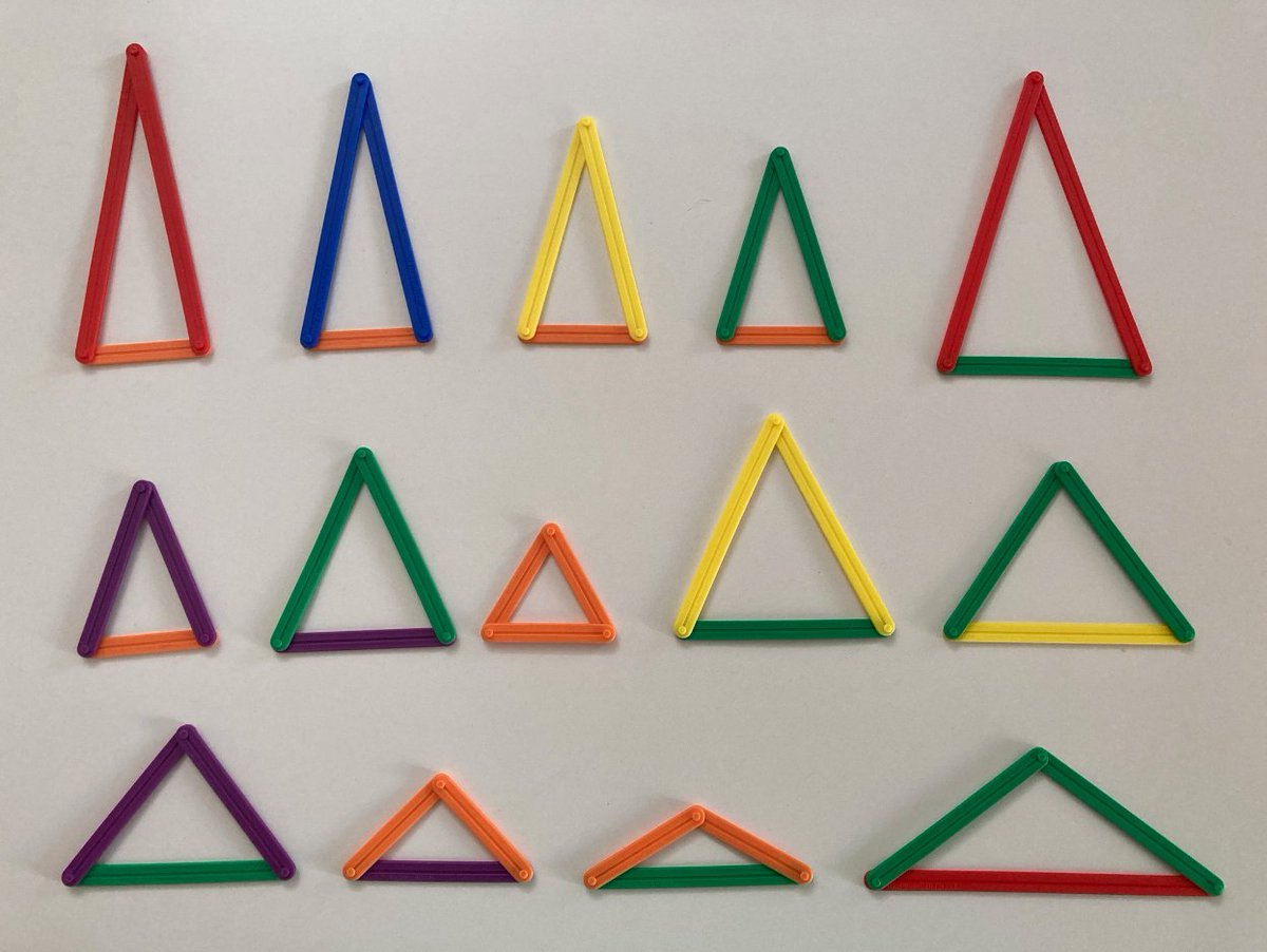 CcBcnMvd's tweet photo. I parlant de semblances, a #eso3 podem demanar que analitzin quants triangles isòsceles diferents, salvant semblances, es poden aconseguir amb els #AngLegs
En principi serien 32 (incloent-hi els 6 equilàters) però eliminant els semblants només ens queden 14. https://t.co/sJvgwQHMNn