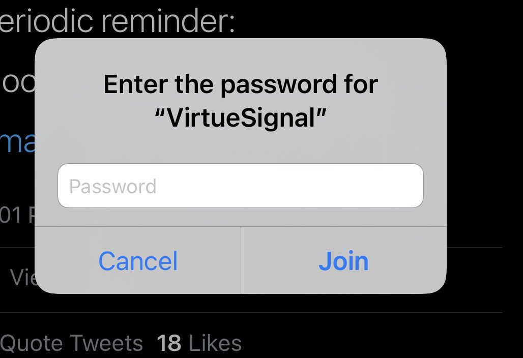 enter password for virtue signal wifi