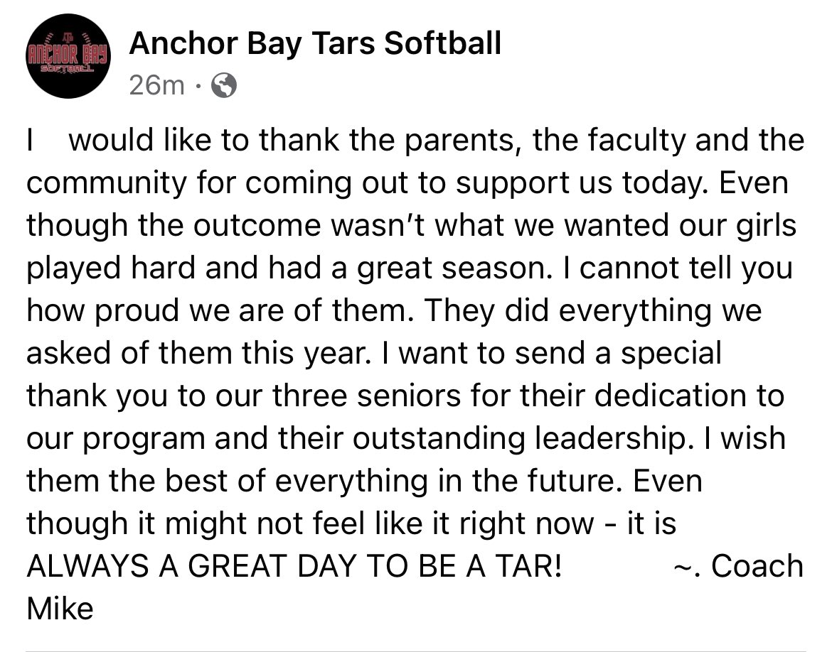 Anchor Bay Softball tweet media