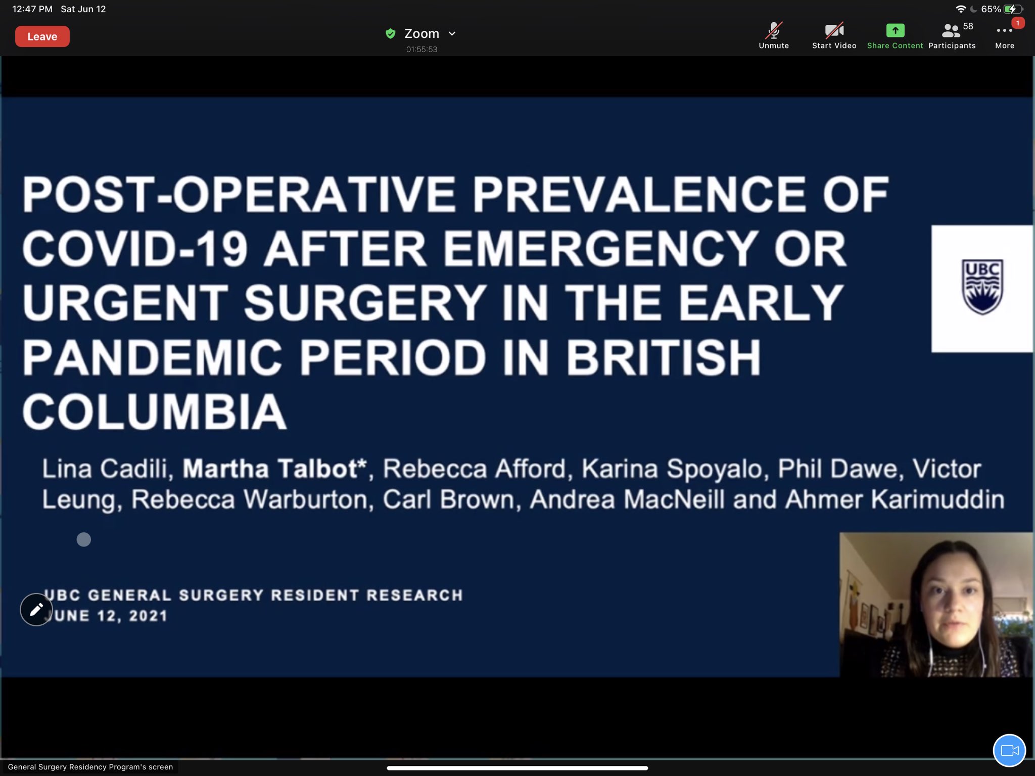 Ahmer Karimuddin on Twitter "Dr Martha Talbot presents on the safe
