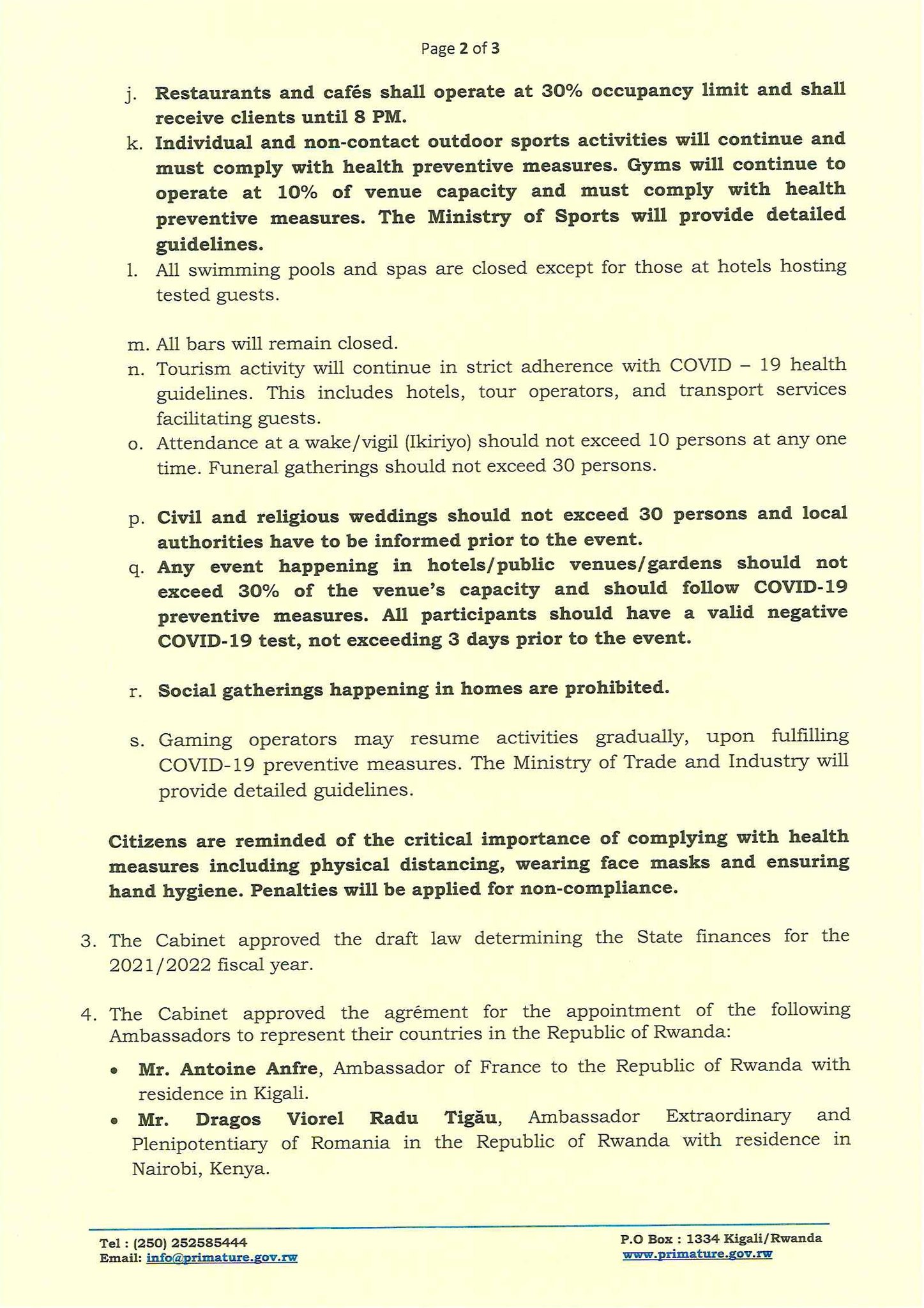 Office of the PM Rwanda on Twitter "Statement on Resolutions