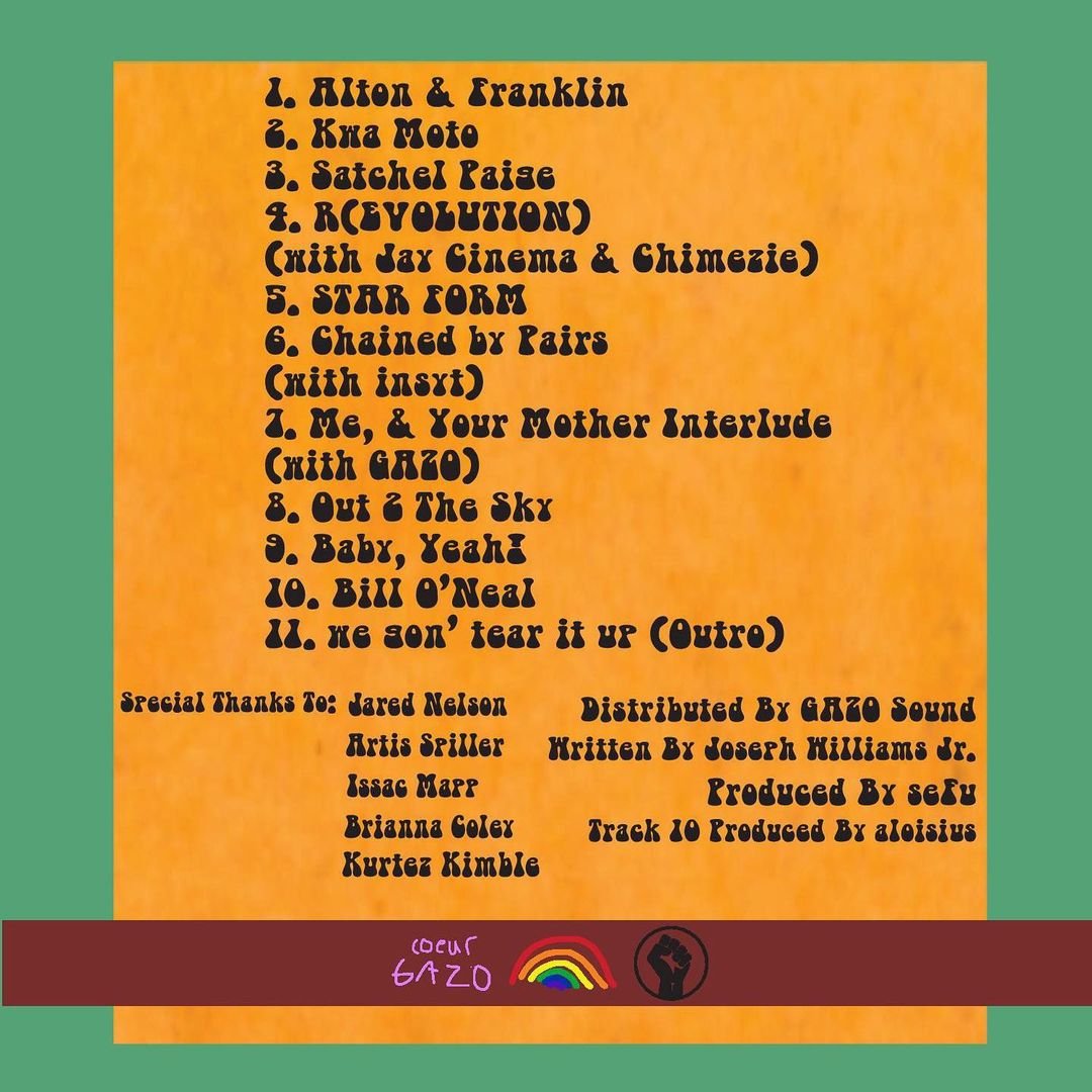 sefuuuuuuuu's tweet photo. STARS ARE BORN IN PAIRS. album by seFu. 6/19

Executively Produced &amp; Curated by Joseph Williams Jr.
Written by Joseph Williams Jr.
Special Thanks to: Jared Nelson, Artis Spiller, Issac Mapp, Brianna Coley, and Kurtez Kimble.

Distributed by GAZO Sound
© ℗ seFu / GAZO Sound 2021. https://t.co/PP2wxDvCBw
