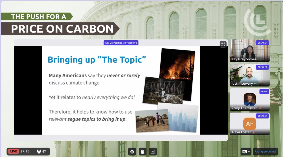 CCLSVN's tweet photo. #ClimateConference - #CCL2021: "It's our job (as volunteers and advocates) to connect #climateChange to every facet of our lives" #TalkAboutClimateChange https://t.co/JLz2O3H6Ai