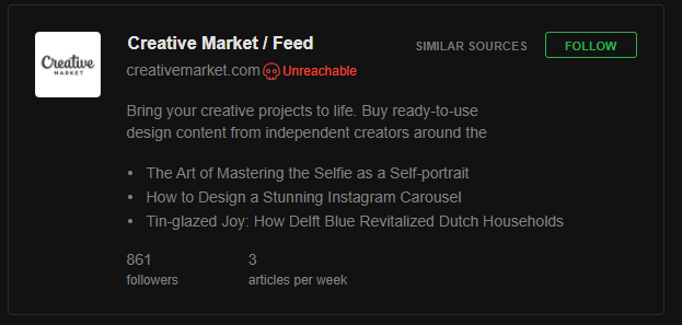 jirimares's tweet photo. @CreativeMarket Hello, what is the RSS feed for your blog? This link: https://t.co/OEqzIrp8DM  not working in the Feedly. Thank you :-) . https://t.co/AShc0AJuRI