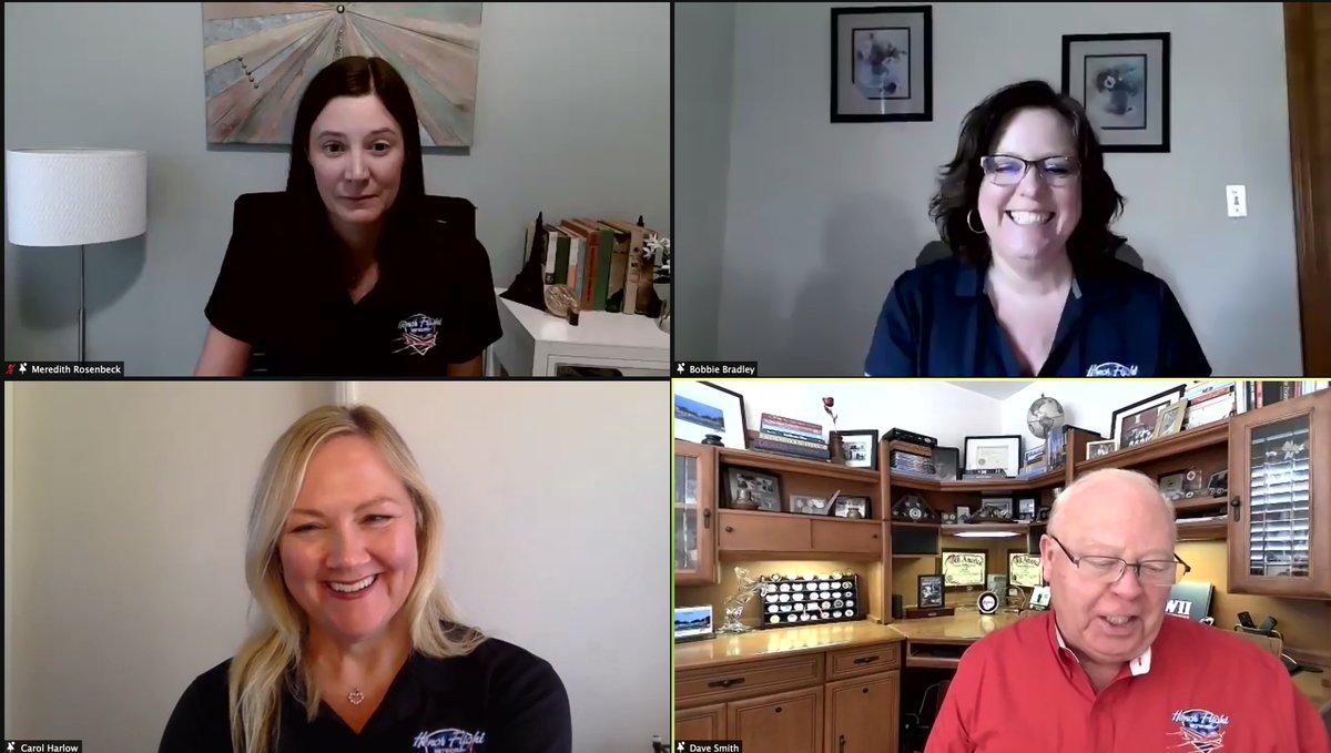 CarolHarlow's tweet photo. Thanks @srbphoto for capturing this fun moment during the 2021 @HonorFlightNet Virtual Summit. The Honor Flight Network is excited to resume full operations on August 16, 2021, providing America's veterans with a day of honor for their service and sacrifice. #VetsFly #HonorFlight https://t.co/S1N1C9Cp5g