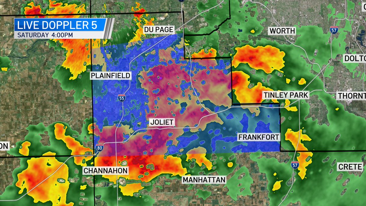 NWS continues Severe Thunderstorm Warning for northern Will county until 4:45pm. All other active warnings have expired, though rain continues in the area.