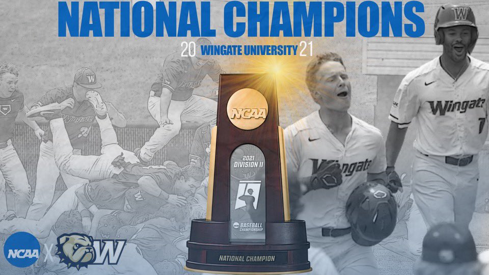 The <a href="/WU_Bulldogs/">Wingate Bulldogs</a> are NATIONAL CHAMPIONS! The Bulldogs defeated Central Missouri 5-3 to claim the program’s first-ever national championship!  #MakeSACYours #SACBSB