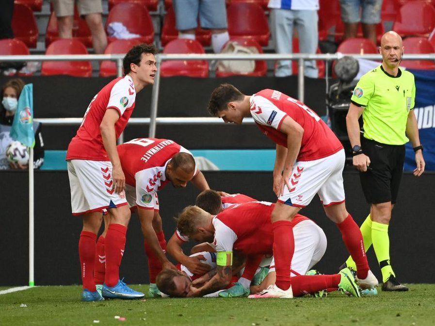Danish midfielder Christian Eriksen stable after collapsing in Euro 2020 game