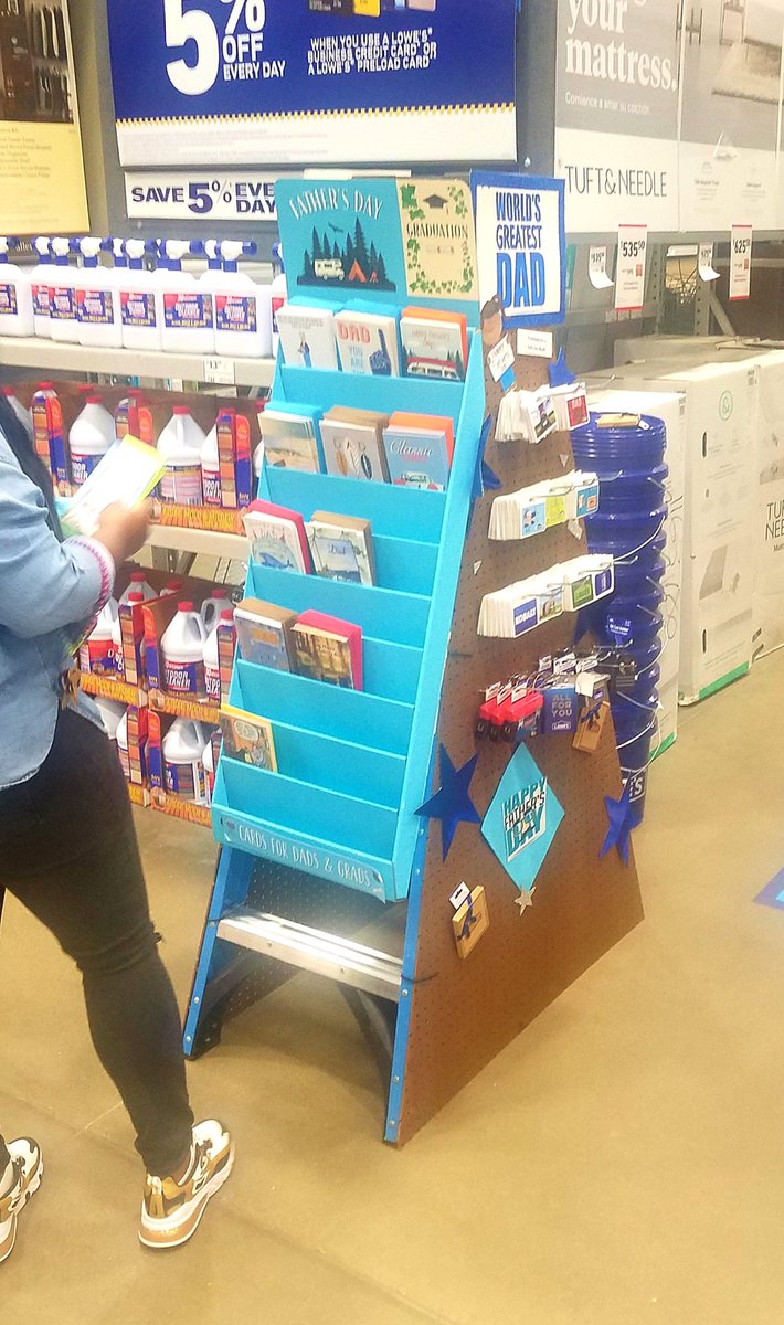 Lowe's has everything a dad could want, but if you're not sure what to get him, we have you covered with Father's Day cards and gift cards too! <a href="/BlueBoxR1/">@BlueBoxR1</a> <a href="/BenitoKomadina/">Benito.Komadina@Lowes</a> <a href="/weavkiler/">Weaver</a> @DavidRamirez624 <a href="/CGrammer6/">CGrammer</a> <a href="/Mr_DerrickGrice/">Derrick Grice Sr.</a> @LauraG813R1