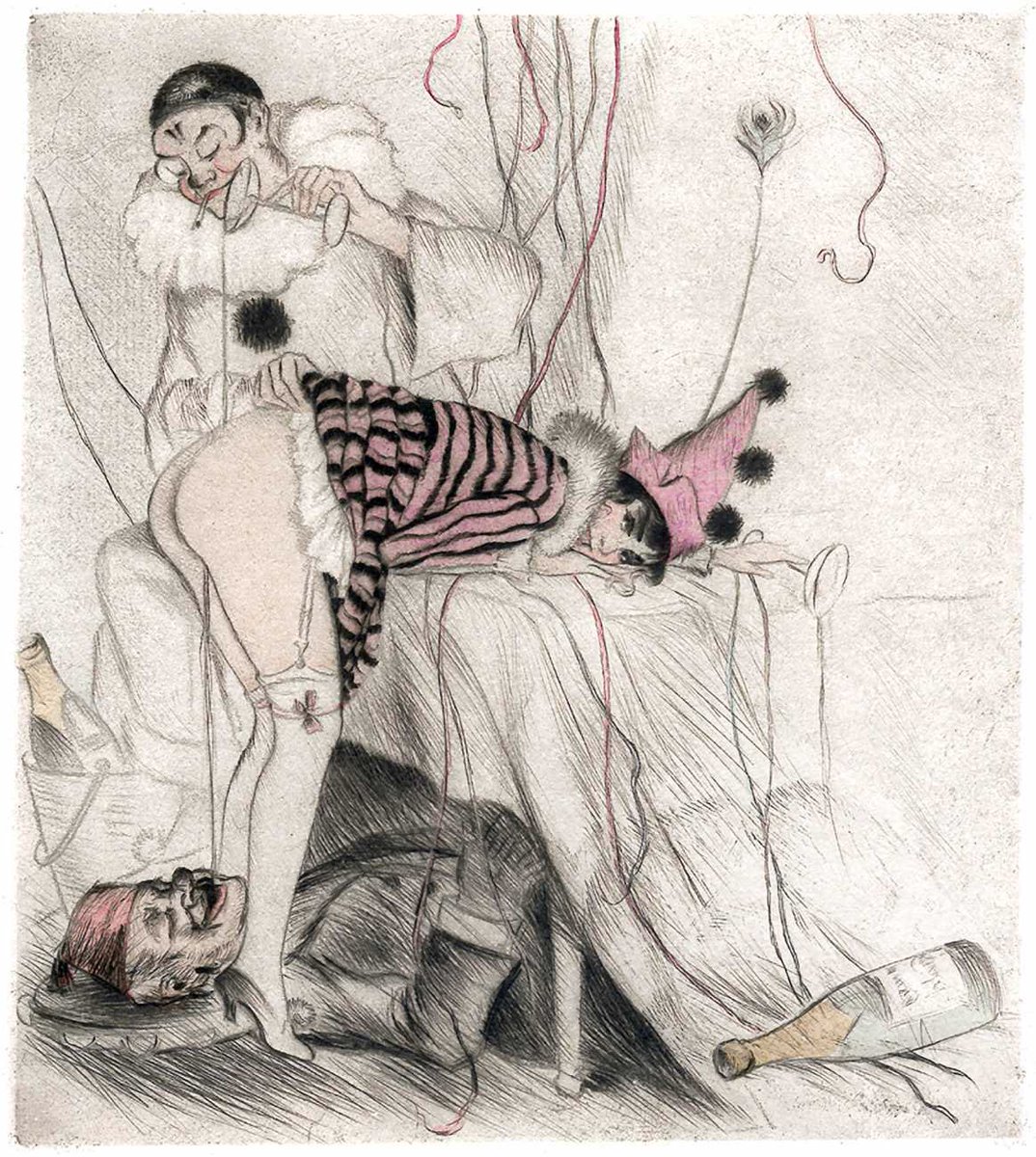Drawings from AUTOUR DE L' AMOUR (1925) by Eugène Reunier (Carl Breuer Courth).
