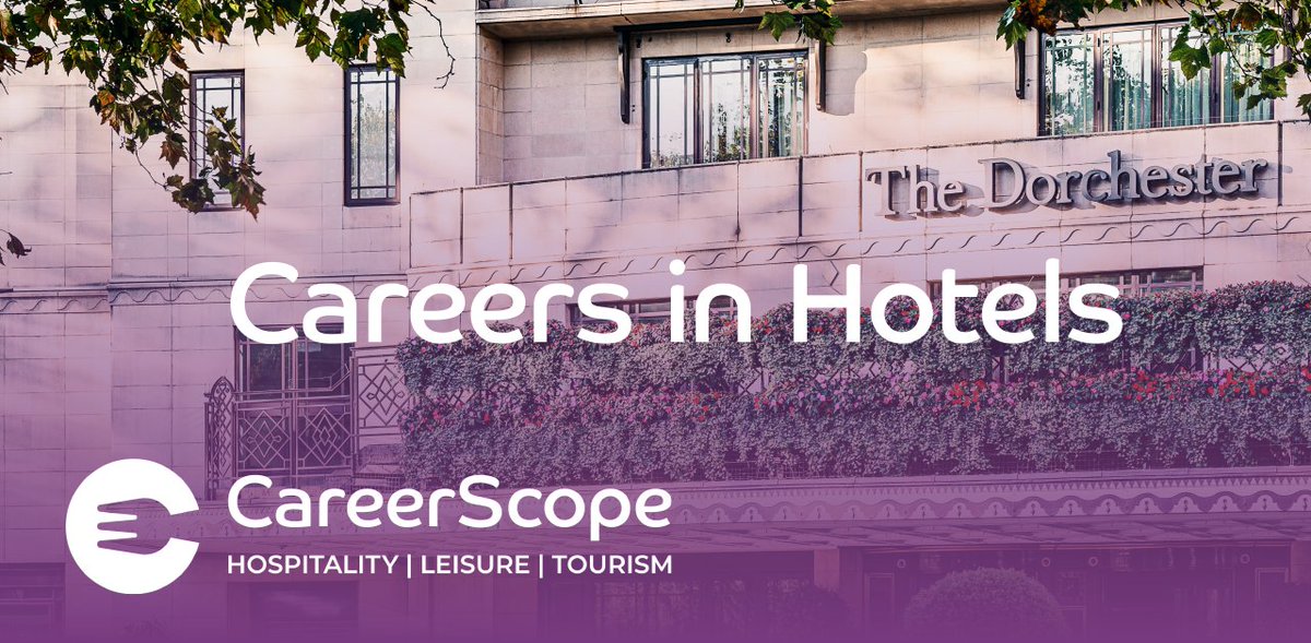 CareerScope_'s tweet photo. There are a wealth of #hospitality and #tourism careers available in hotels, from reception, concierge, housekeeping to event coordination and bar management. Hotels offer variety and sometimes the opportunity to travel! https://t.co/kPil8rCbEJ #HospitalityScotland https://t.co/DCYTYQtYz5