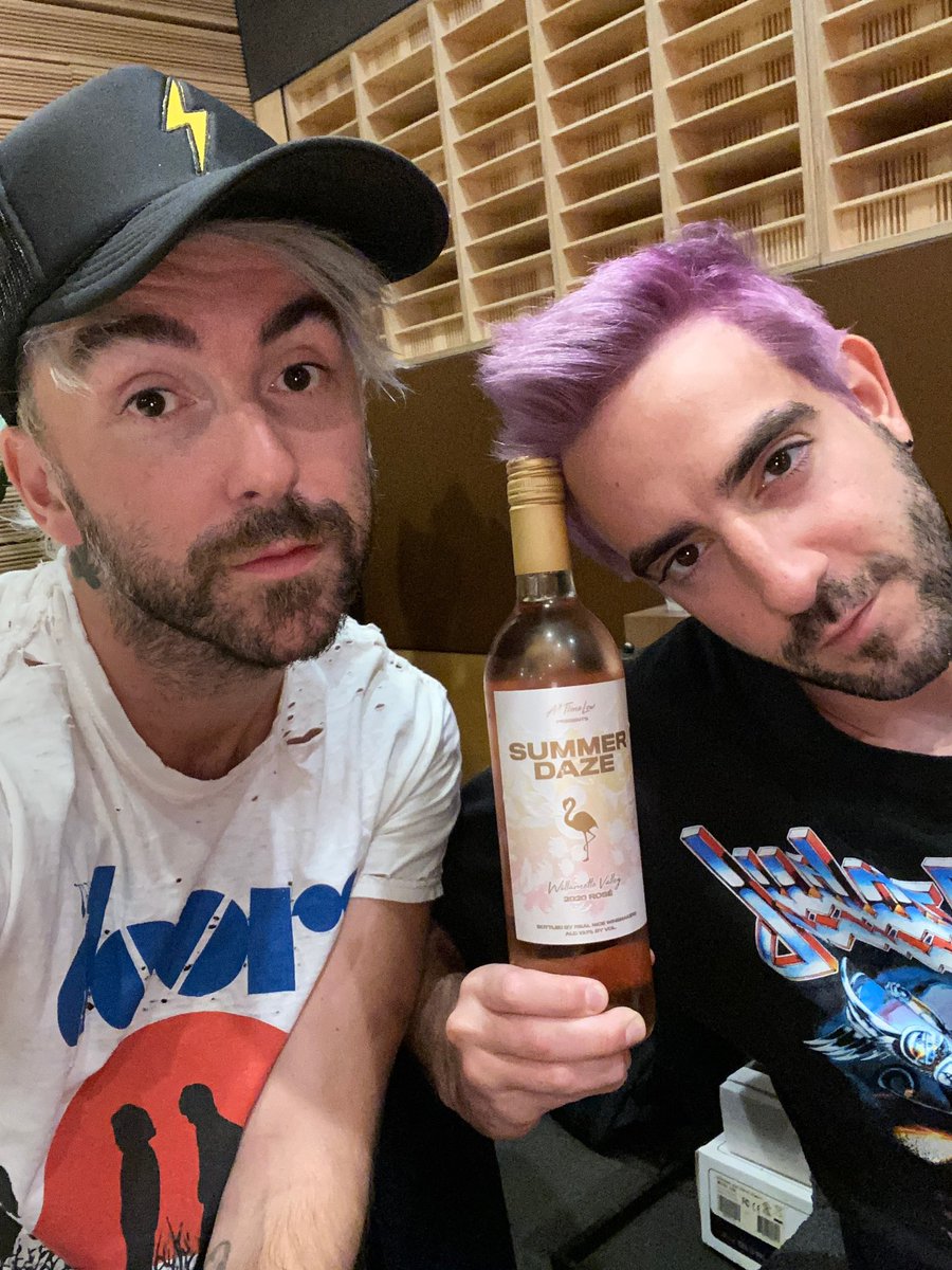 Two best friends in a room, they might celebrate #NationalRoséDay together with a bottle of our new Summer Daze Rosé available at everythingiswine.alltimelow.com