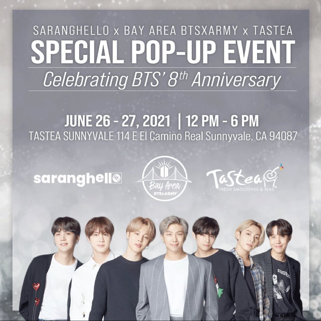 SarangHelloSF's tweet photo. SarangHello Pop-Up Event 💓💓💓
Shop K-Pop albums and merch at our south bay pop-up!
In collab w Tastea @drinktastea x Bay Area BTS @bayareabtsxarmy Army Cup Sleeve Event #kpop #kpopsf #kpopbayarea https://t.co/EN5vNeBHxg