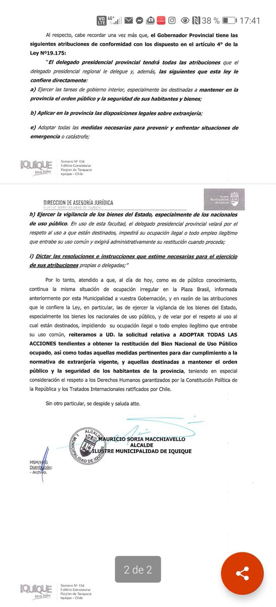 marcoperezb's tweet photo. @Luzebensperger Senadora @Luzebensperger, creo que se debe estar a la altura del cargo y la situación, se debe asumir que la Gobernación Provincial no ha cumplido con su deber. Le adjunto el último oficio enviado por el Alcalde, y en donde se indica que en 3 oportunidades lo ha solicitado. https://t.co/ELX4ZdsyfF