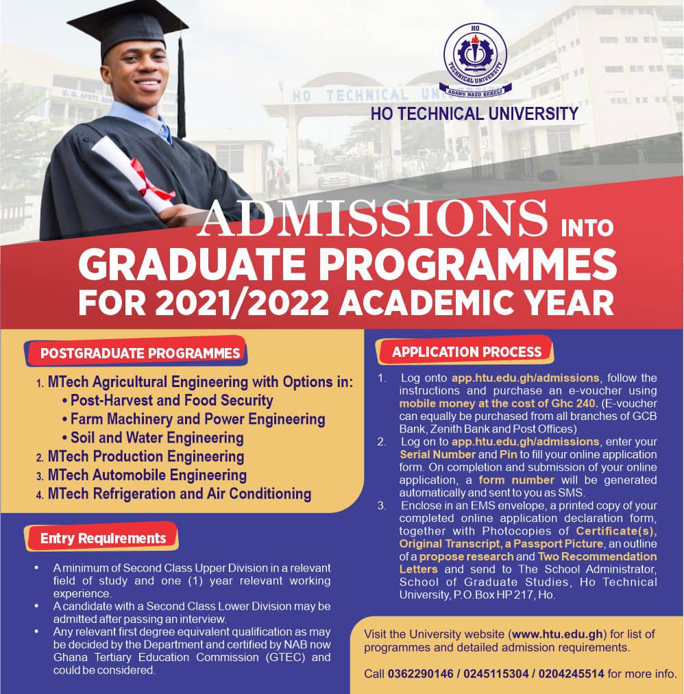 Official_HTU's tweet photo. #HTU Post Graduate Admission for 2021/22 Academic Year.. Details on flyer.. #HTUAdmissions https://t.co/QtNkPmNvBW