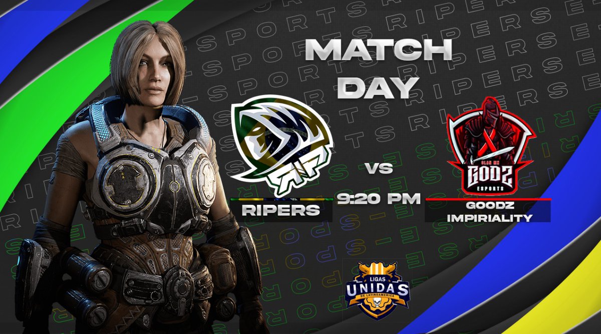 💀 JORNADA 1️⃣ 💀

🆚 #GoodsImpiriality

Por la gran 🏆 <a href="/LigasUnidas/">Ligas Unidas de Latinoamerica</a> 
⌚8⃣ :  4⃣ 0⃣ 

Brasil 🇧🇷 venga que si se puede ganar 

☠️ <a href="/lSpxrtan/">lSpxrtan</a>
☠️<a href="/petxrz/">𝓹𝓮𝓭𝓻𝓸 🇧🇷</a>
☠️<a href="/IMxgiic/">Mxgiic</a>
☠️@ReaLii7z6od
☠️ #Tor7ury

 Diseñó 💀 <a href="/bbyScrr/">𝓢𝓬𝓪𝓻𝓻♡︎</a>

#GoRipers ☠️