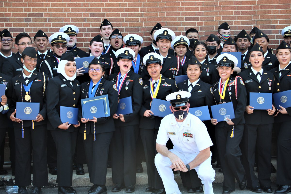 RickoverNavalHS's tweet photo. It's official!  The Rickover Naval Academy Class of 2021 has graduated! #Classof2021 @ChiPubSchools #SoProud https://t.co/X93ofhdXkX