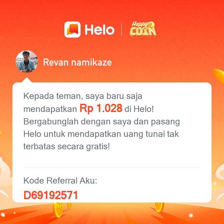 Putra2Evan's tweet photo. *Kode Referral aku: D69192571* Download Helo dan dapatkan Rp 400 langsung 🤑, dapatkan *Rp 62.000* untuk setiap orang yang kamu undang, tanpa batas. ✅100% Nyata. Klik link berikut untuk download Helo 🔗:
https://t.co/xwGJLuCFPG https://t.co/DapEm13v8B
