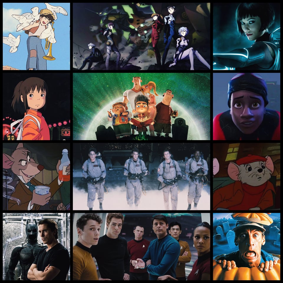 Movies you've watched the most:

1)Ghostbusters 1/2
2)ParaNorman
3)Ernest Scared Stupid
4)Rebuild of Evangelion 1-3
5)Dark Knight Trilogy
6)Castle in the Sky
7)Rescuers
8)Spirited Away
9)Star Trek (2009)
10)Great Mouse Detective
11)Tron Legacy
12)Spider-Man: Into the Spider-Verse https://t.co/97y5YgdQu3 https://t.co/Sa2BvHyvbz