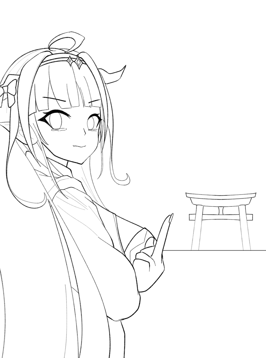 inkies2001's tweet photo. The lineart is officially done. There will probably be no further adjustments unless I realized I missed something crucial. The hair and background are left pretty blank cause I'm about to try some techniques. Let's see whether I can live up to my own expectations r not. https://t.co/fVPTm3H114