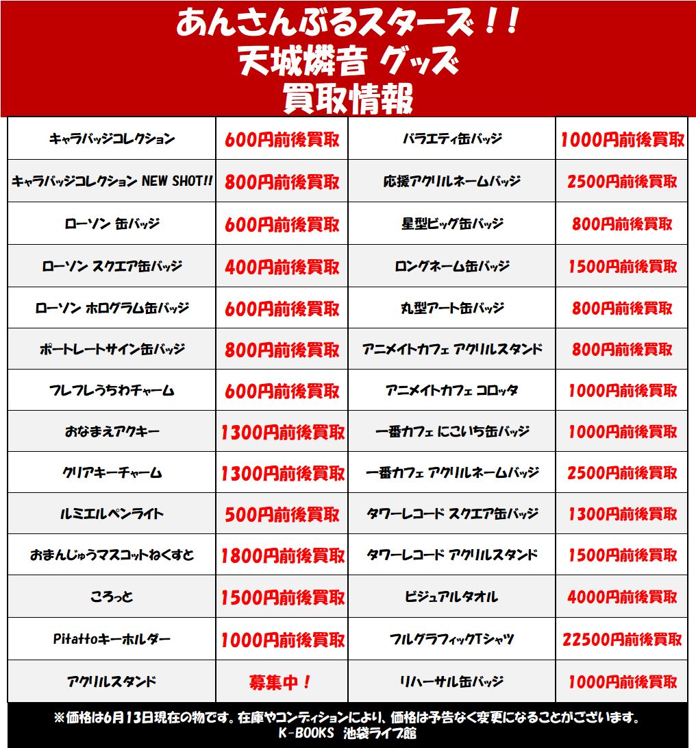 買取情報】 「あんさんぶるスターズ！！」 「Crazy:B」の各種グッズ