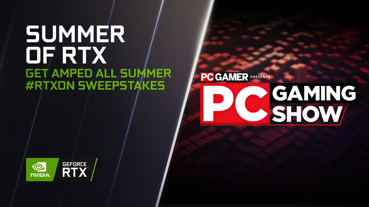 NVIDIAGeForce's tweet photo. Join us tomorrow as we tune into the #PCGamingShow! 

** Bonus prize update: Level 1 is ALMOST unlocked 🔒** 

Comment #RTXON and tell us what announcements you're most excited for tomorrow! https://t.co/TRqGG62Ugn