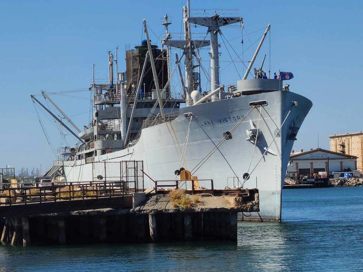 rgolucky's tweet photo. Happy 246 Birthday to United States Merchant Marine. Without them, we wouldn't win the wars. Having lunch today next to #LaneVictory at @PortofLA https://t.co/wNt5hv7kuH