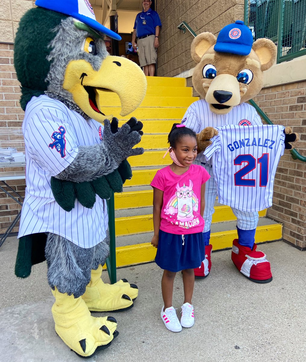 SBCubs's tweet photo. Shaina Gonzalez was honored at today’s game for being an outstanding leader within the Boys &amp; Girls Club family. Shaina was thanked for her valuable efforts with goodies courtesy of South Bend Orthopaedics, including her own personalized jersey! Way to go! 🐻 #SBCubs https://t.co/ezXERsXmcS
