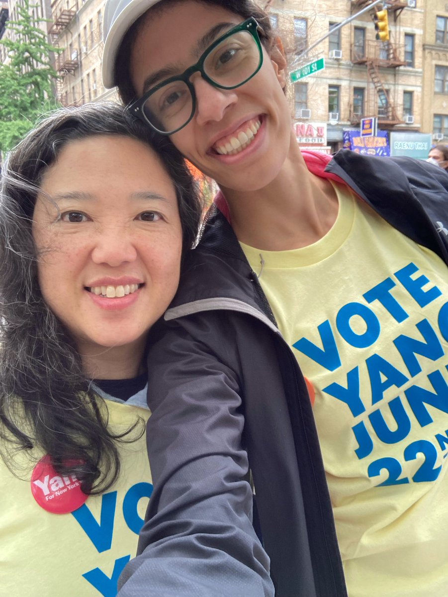 TrossasaurusRex's tweet photo. At the polls talking to voters in District 6 for @AndrewYang. Get out and vote (early) #VoteYang https://t.co/MZxusXei3o
