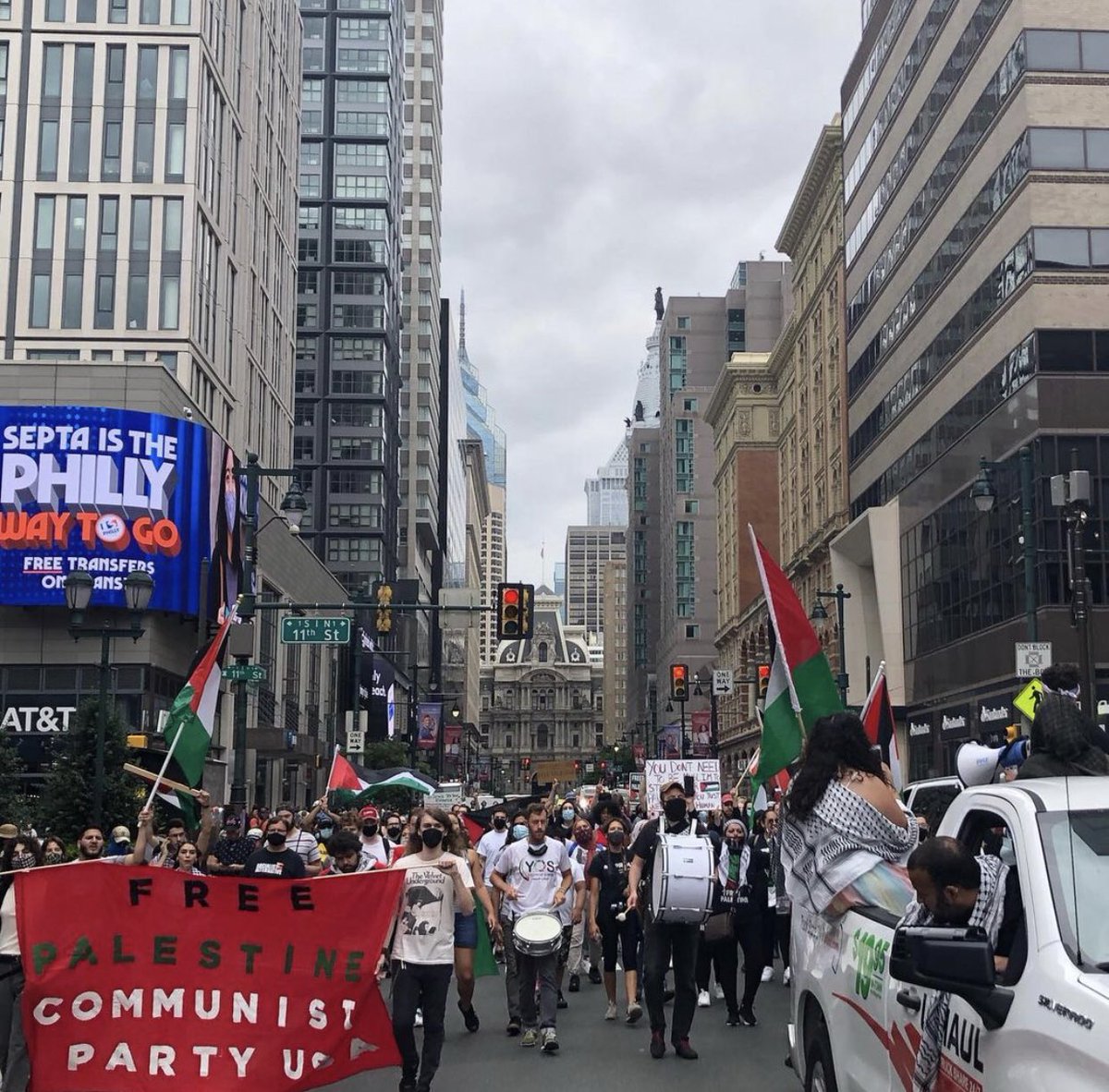 SwarthmoreJVP's tweet photo. Philly showing up AGAIN to say apartheid is not welcome here! We won’t stop until all of Palestine - from the river to the sea - is free! 

#FreePalestine #BDS #ShutDownApartheid #PhillyProtest #SaveSheikhJarrah #SaveSilwan #SaveLifta https://t.co/btHZASxK7D